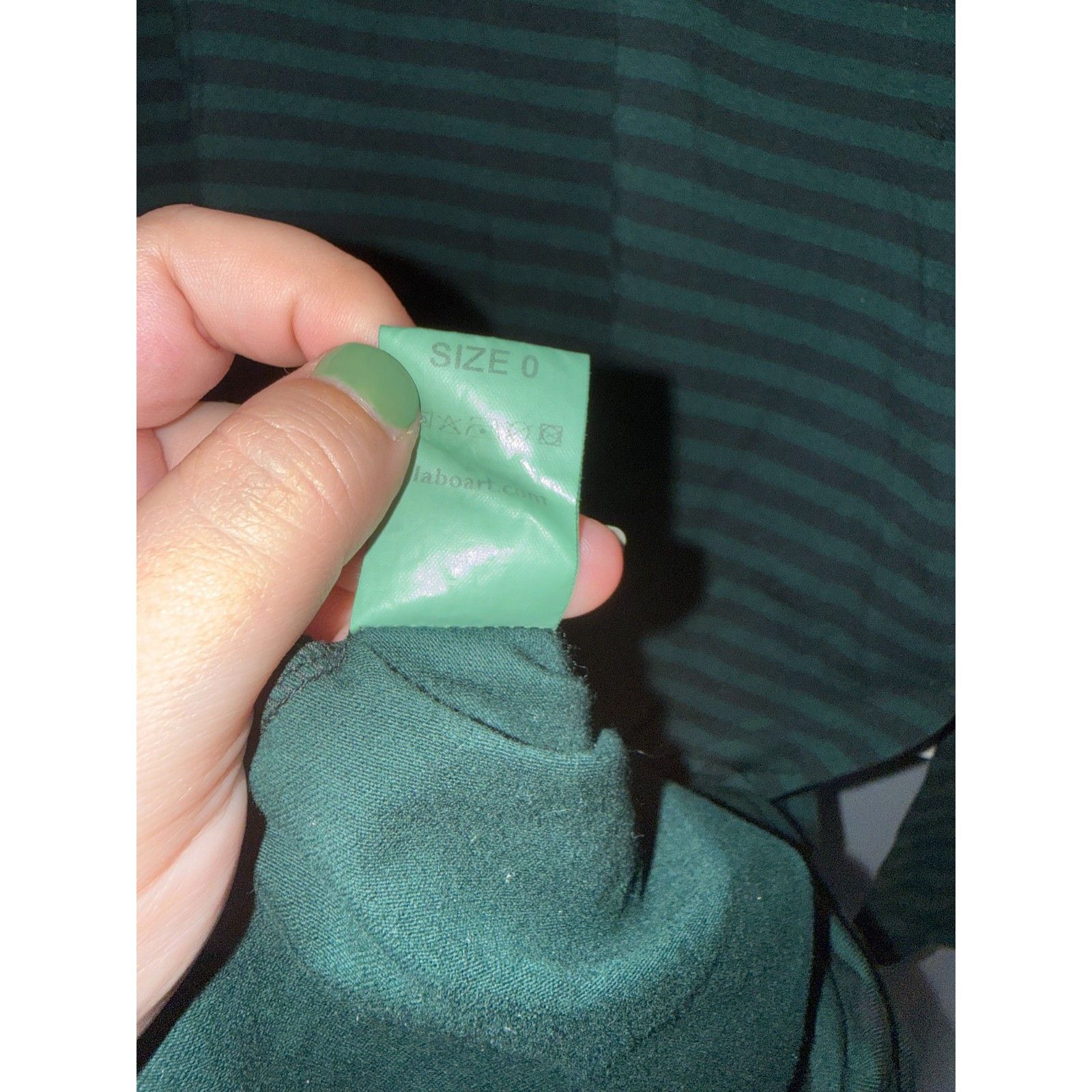 Nwt Labo.Art Guantino Oversized Green Striped Funnel-Neck Dress | Size 0/Xs — image 8 of 8